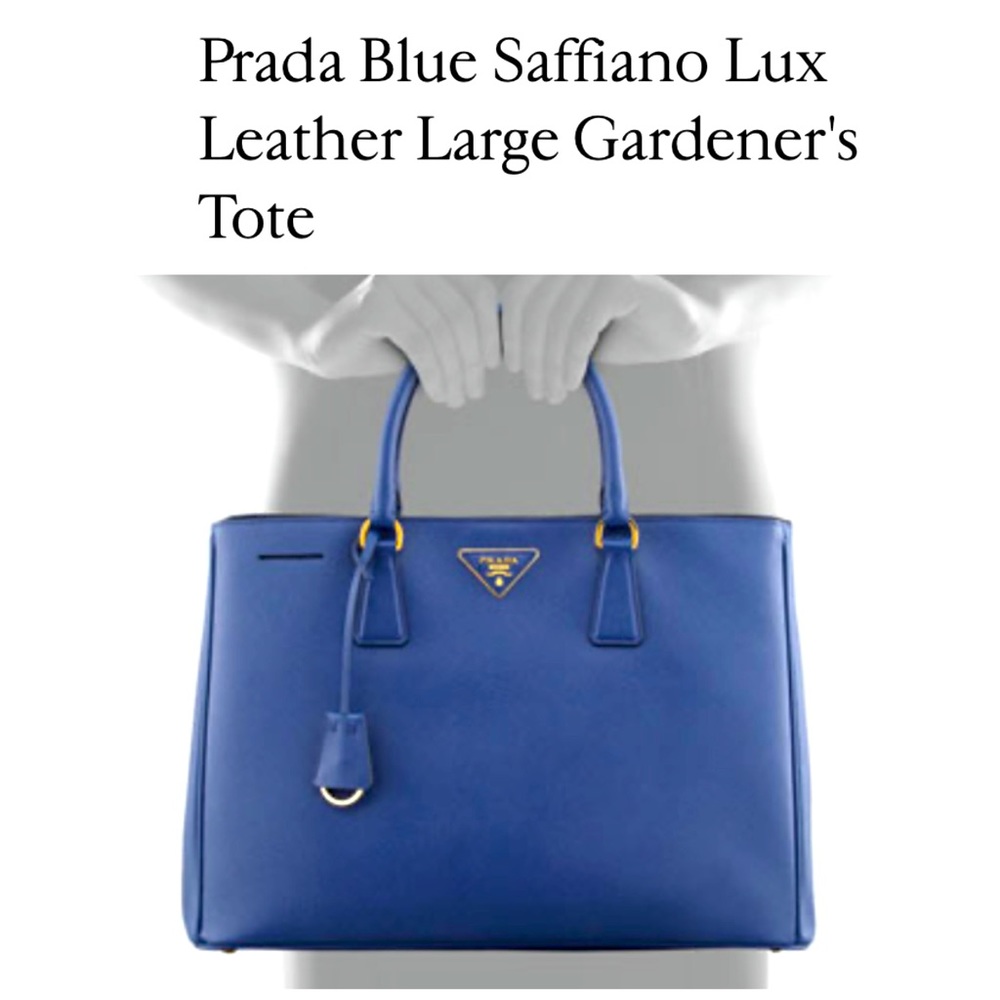 Prada Saffiano Gardener Tote in Royal Blue Large NWOT
